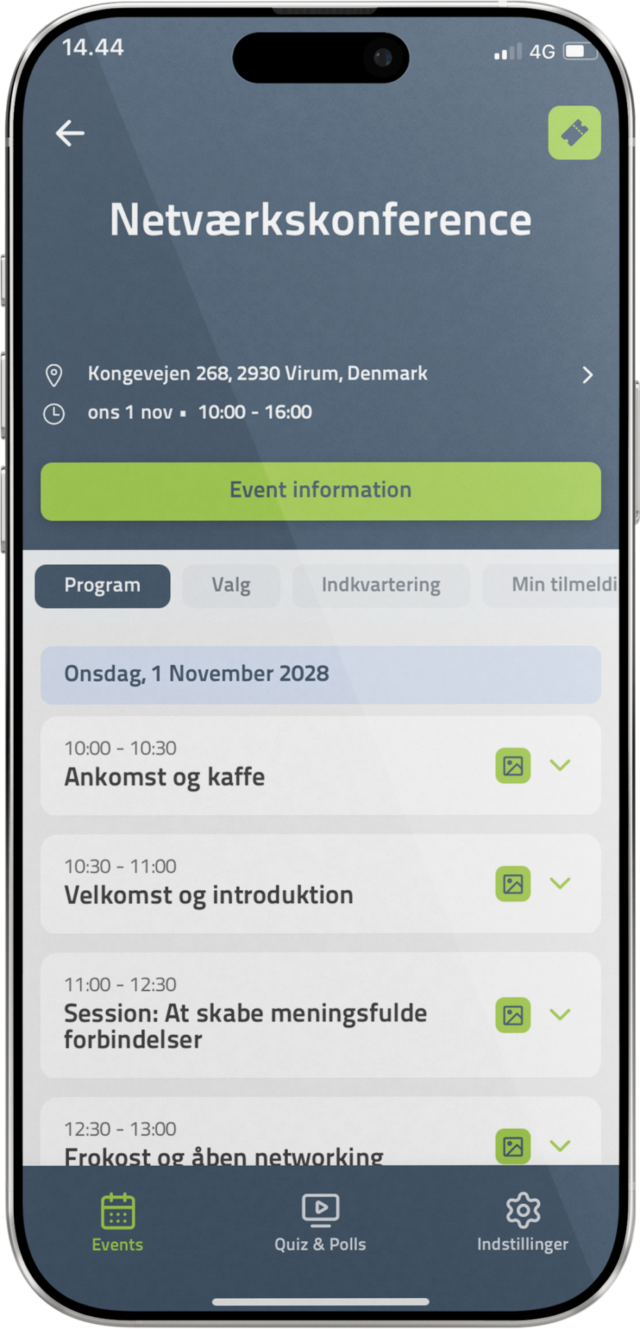 Screenshot from CM Event App on iPhone 16